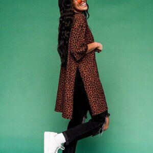 Lala Icon Mock Neck Top in Leopard